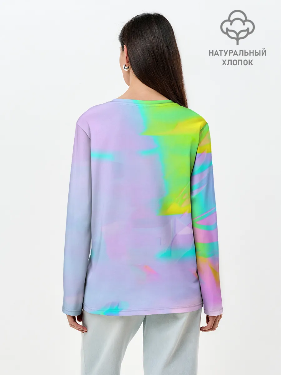 Лонгслив женский. Хлопок / ЦВЕТНАЯ МУН