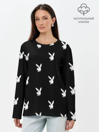 Лонгслив женский. Хлопок / ПЛЕЙБОЙ ПАТТЕРН | PLAYBOY PATTERN