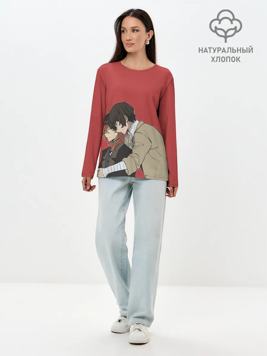 Лонгслив женский. Хлопок / Дазай и Чуя