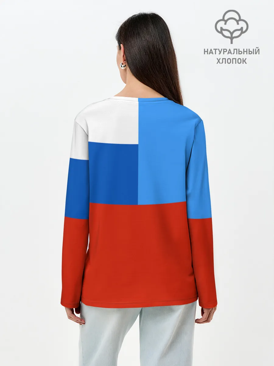 Лонгслив женский. Хлопок / Флаг МЧС России