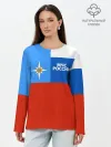 Лонгслив женский. Хлопок / Флаг МЧС России