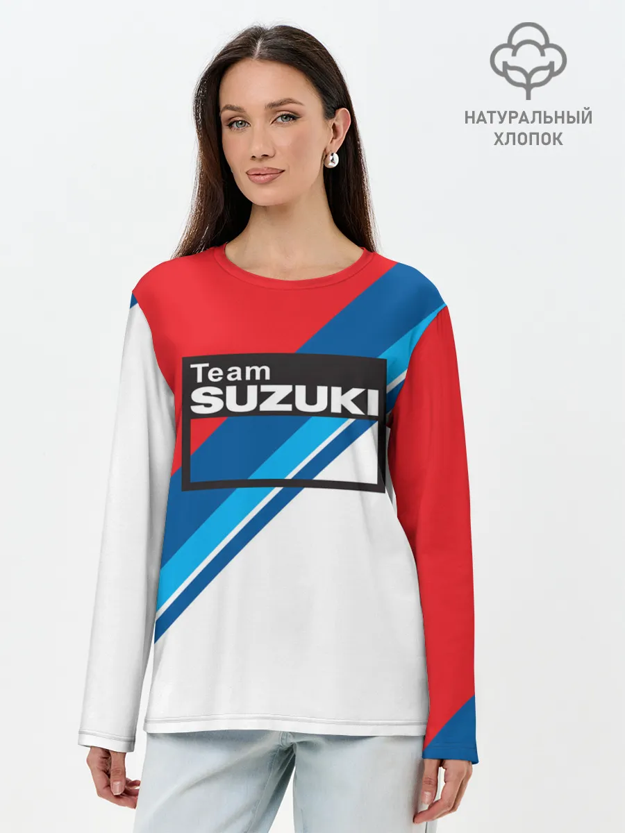 Лонгслив женский. Хлопок / SUZUKI MOTO SPORT | СУЗУКИ МОТО СПОРТ