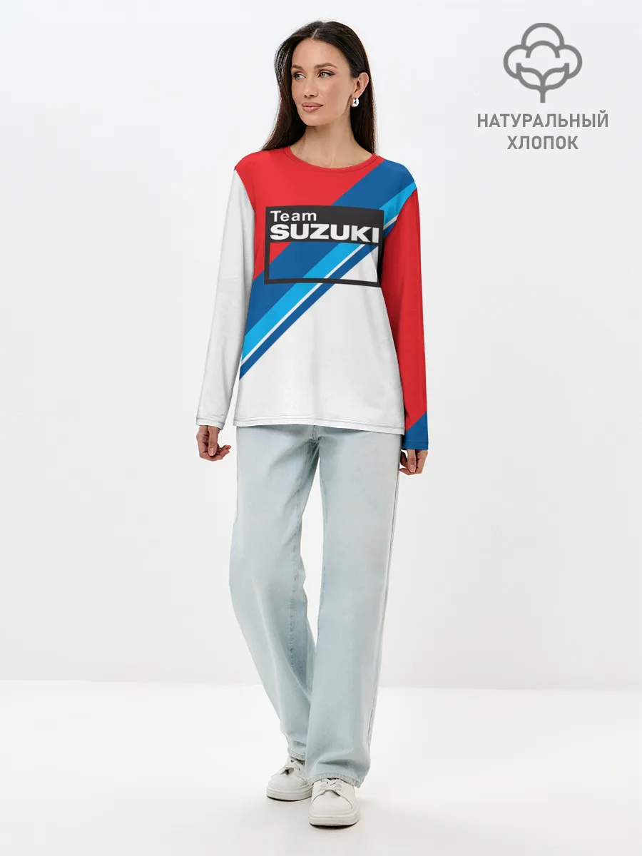 Лонгслив женский. Хлопок / SUZUKI MOTO SPORT | СУЗУКИ МОТО СПОРТ