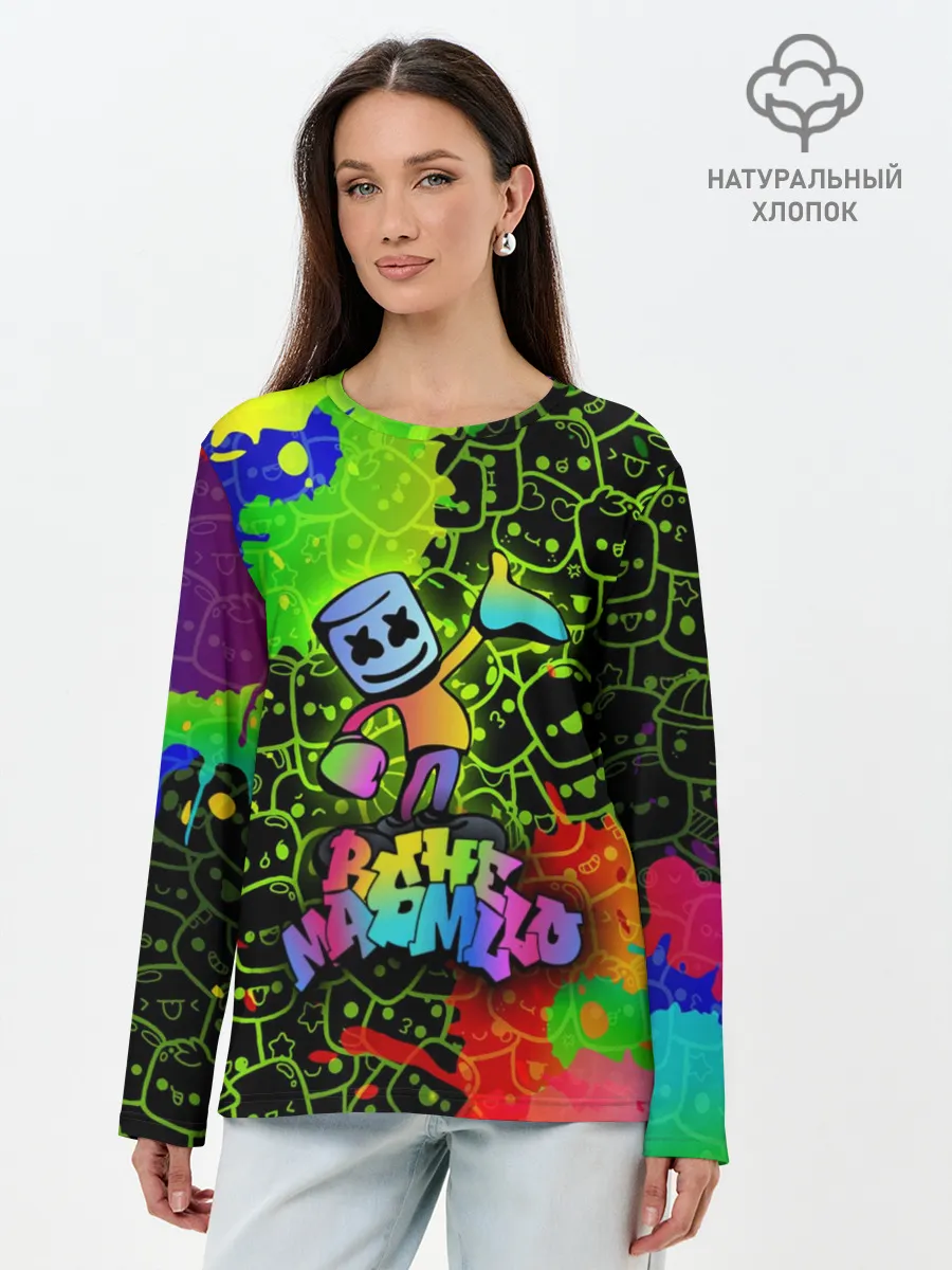 Лонгслив женский. Хлопок / Marshmello