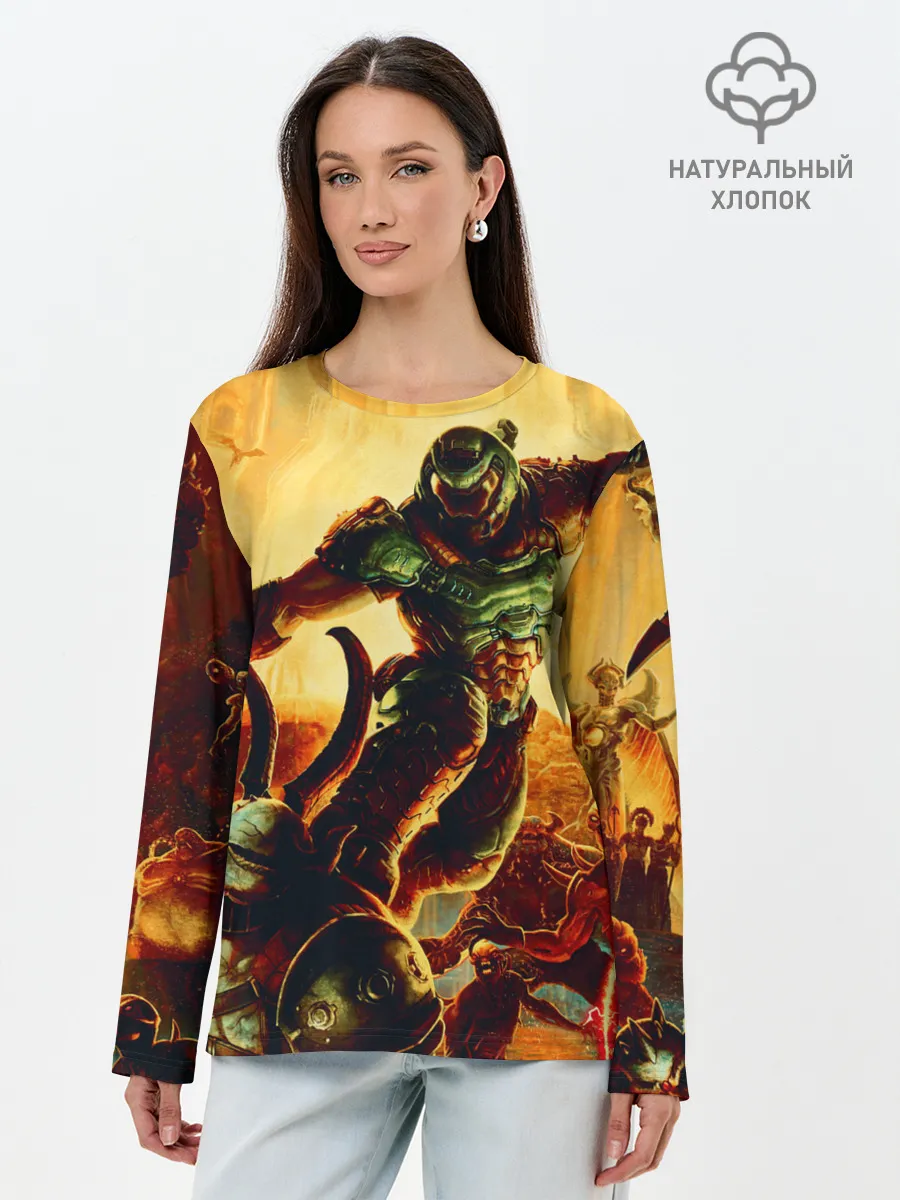 Лонгслив женский. Хлопок / Doom Eternal