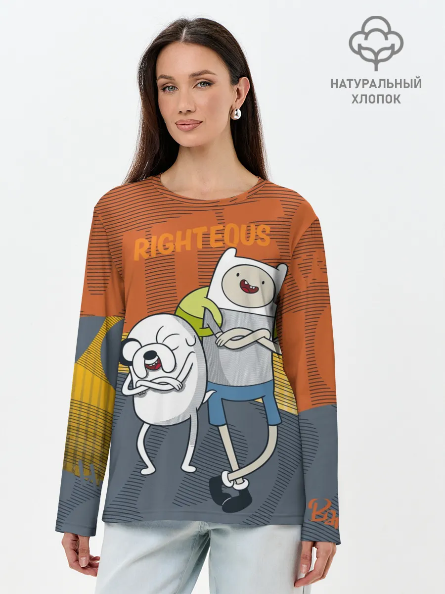 Лонгслив женский. Хлопок / Финн и Джейк