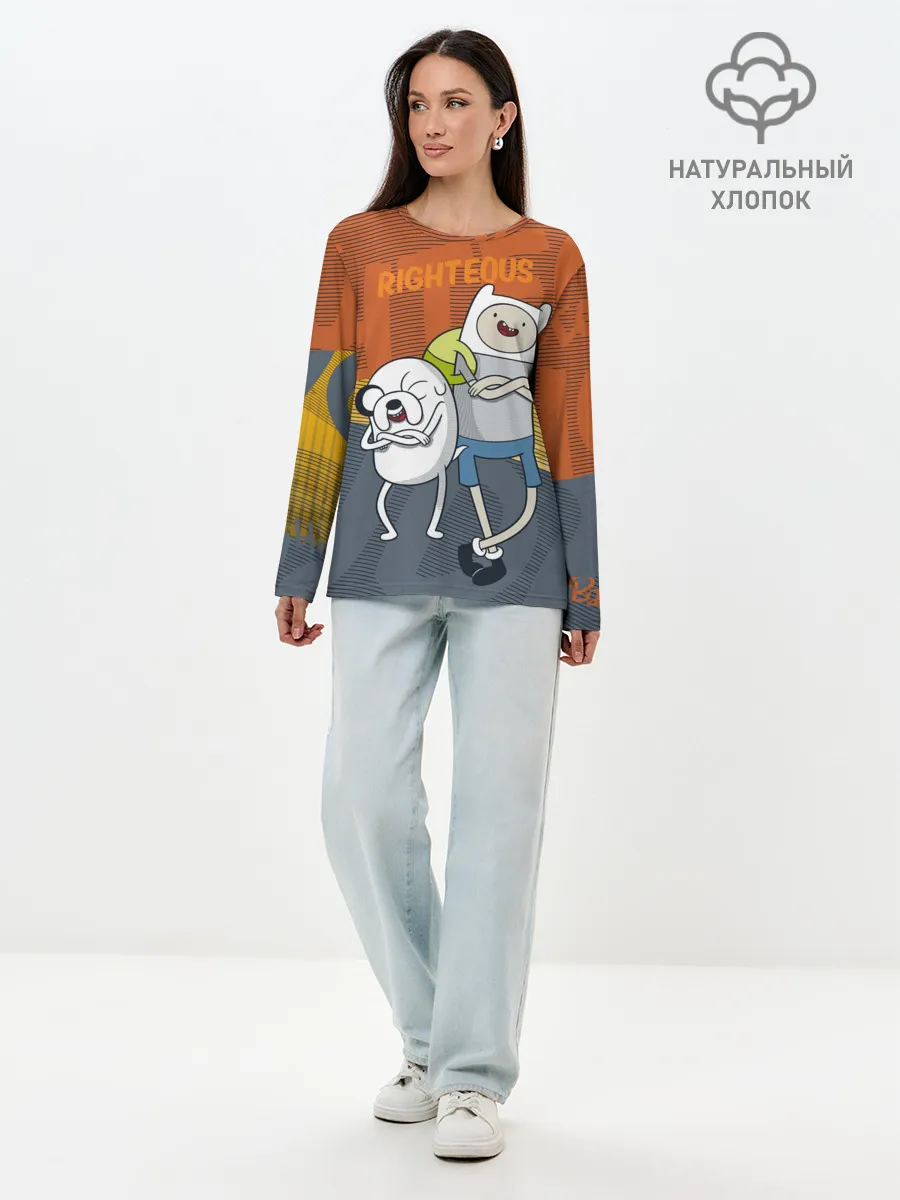 Лонгслив женский. Хлопок / Финн и Джейк