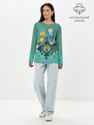 Лонгслив женский. Хлопок / Финн и Джейк
