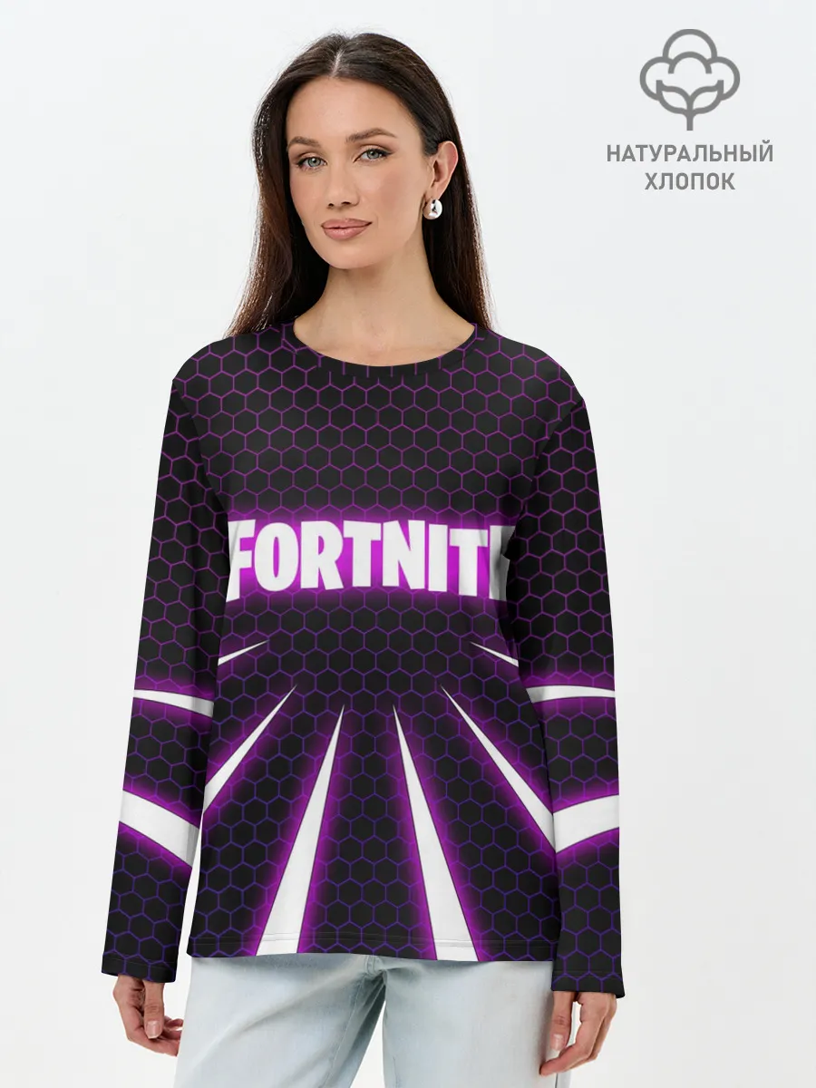 Лонгслив женский. Хлопок / Fortnite
