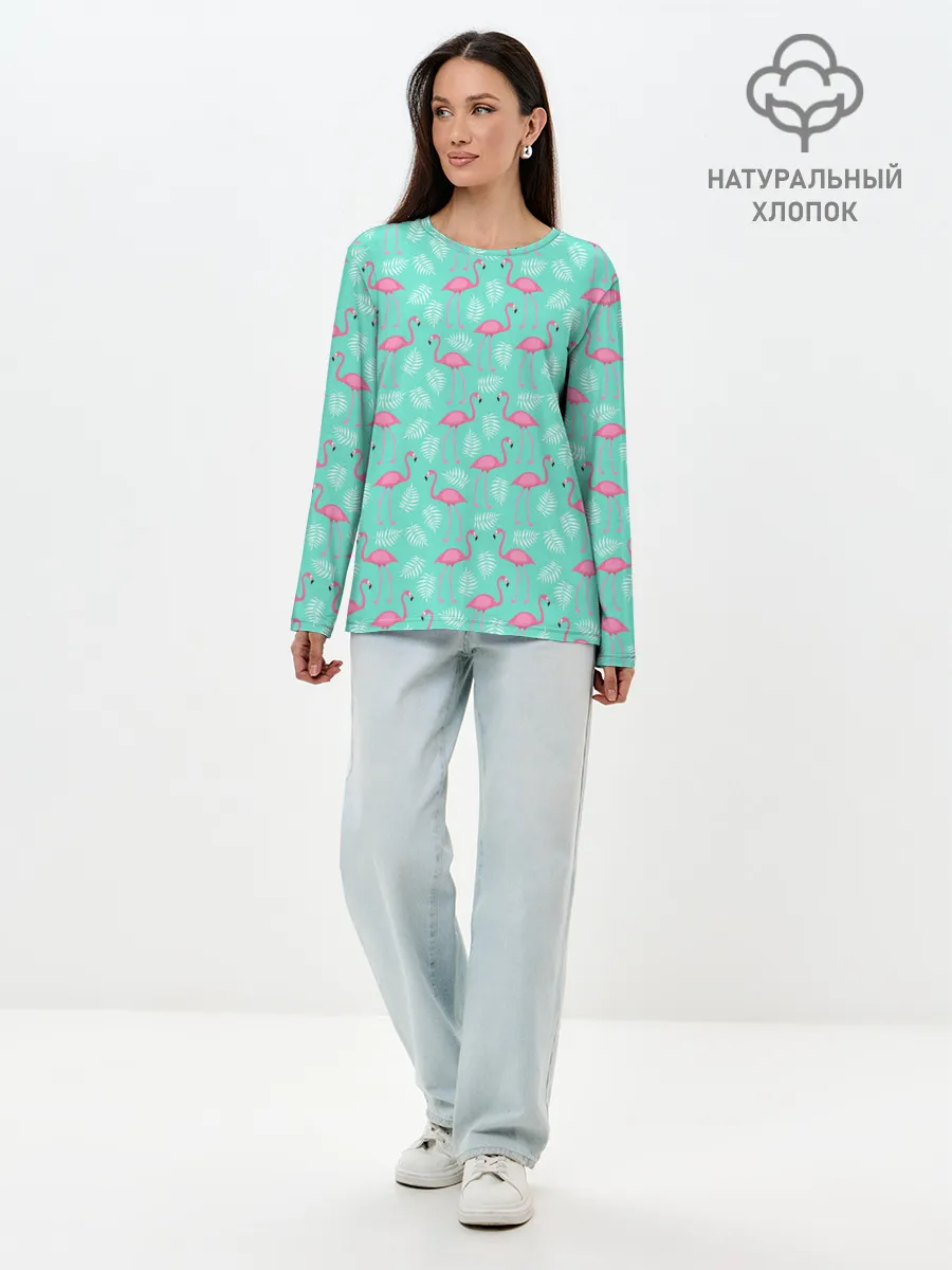 Лонгслив женский. Хлопок / Flamingo