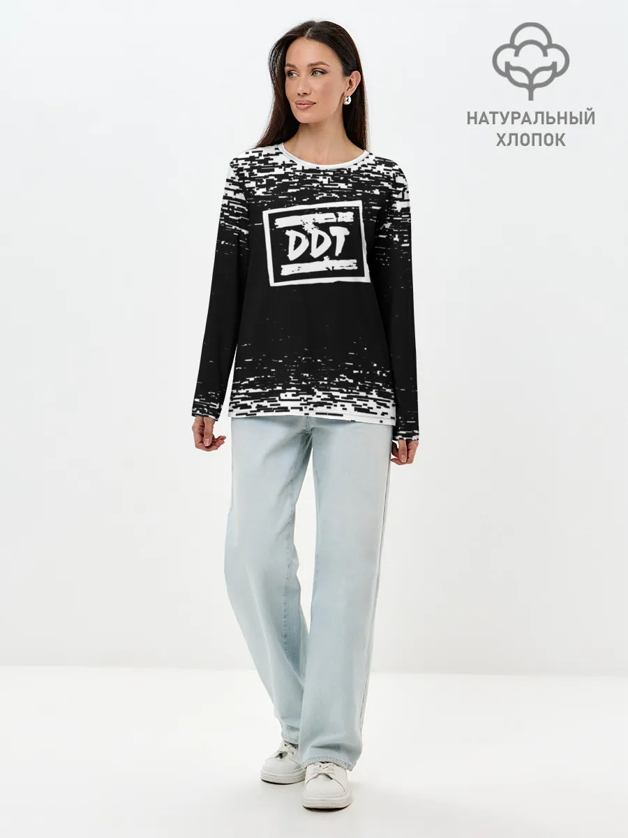 Лонгслив женский. Хлопок / ДДТ ЛОГО | DDT LOGO