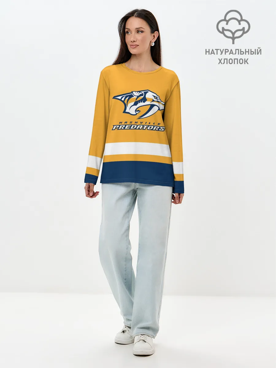 Лонгслив женский. Хлопок / Нэшвилл Предаторз