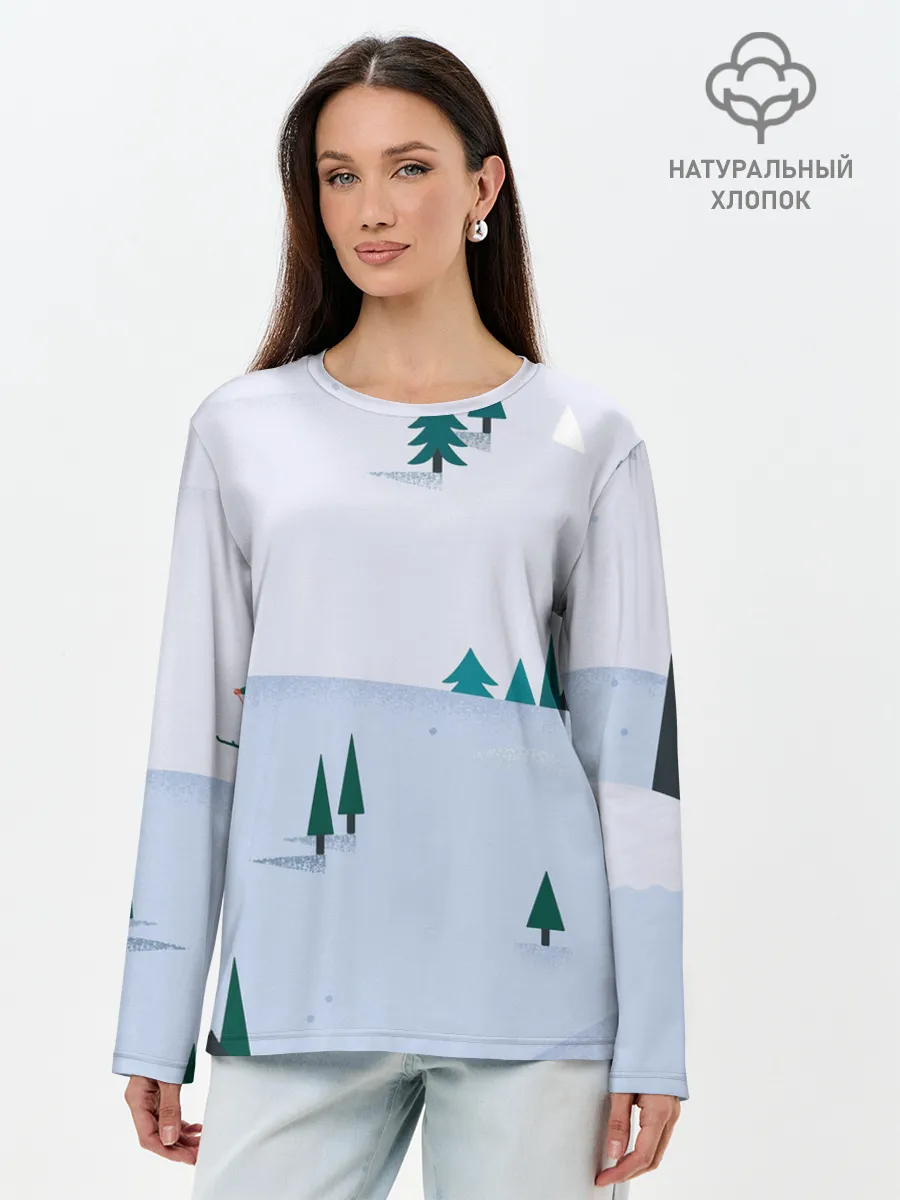 Лонгслив женский. Хлопок / Snow 1