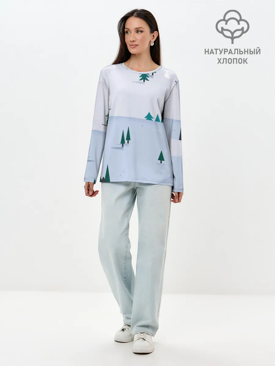 Лонгслив женский. Хлопок / Snow 1