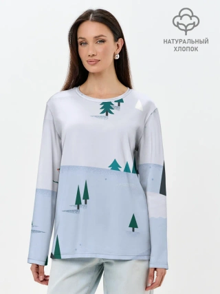 Лонгслив женский. Хлопок / Snow 1