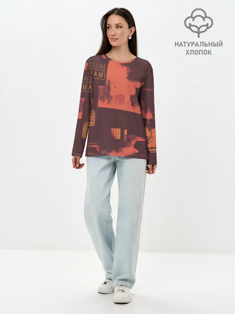 Лонгслив женский. Хлопок / Hotline miami