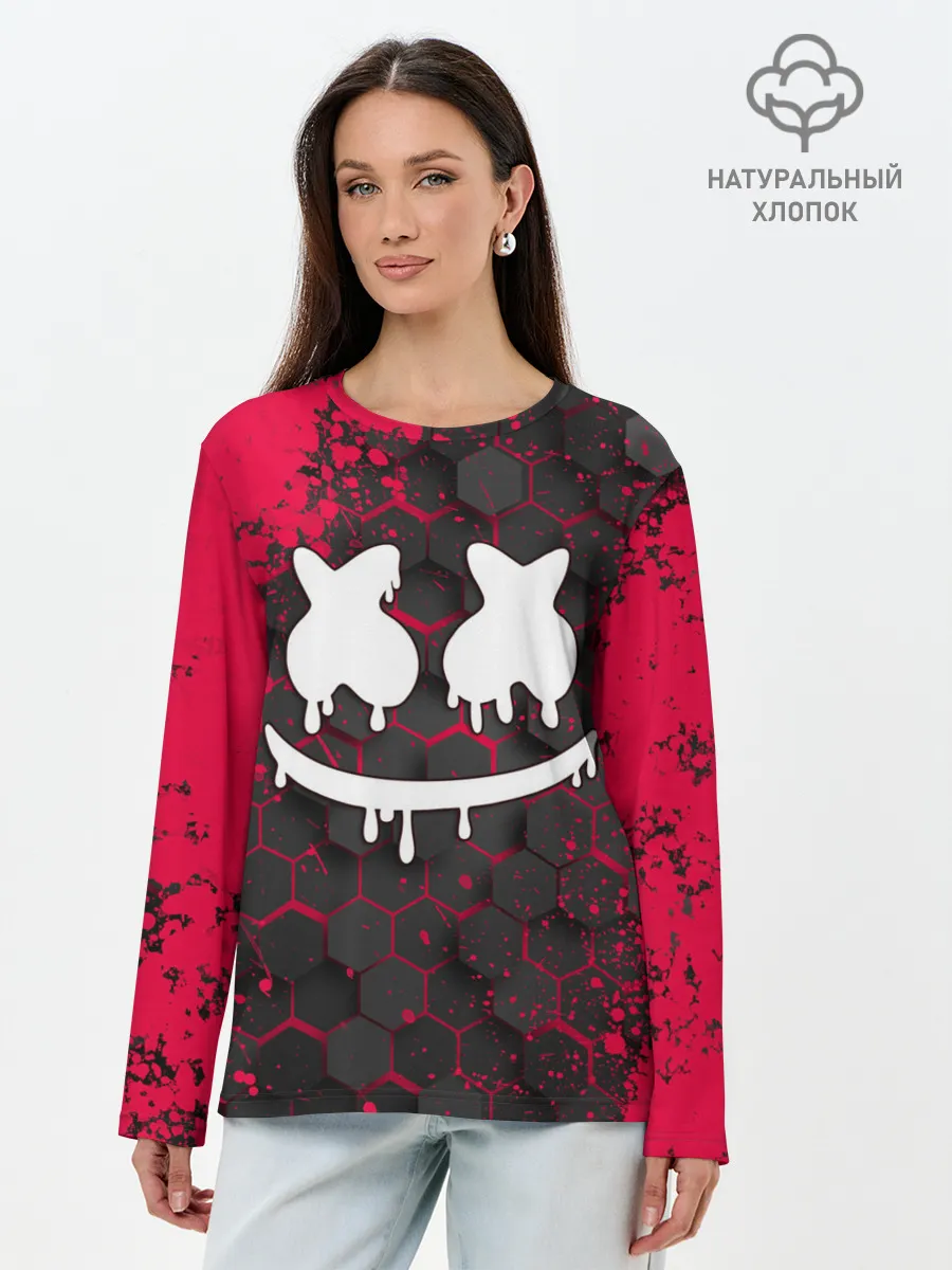 Лонгслив женский. Хлопок / Marshmello