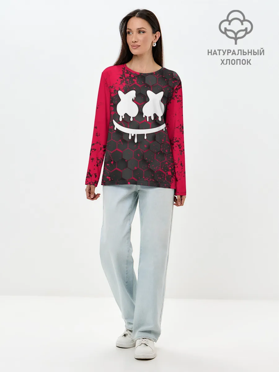 Лонгслив женский. Хлопок / Marshmello