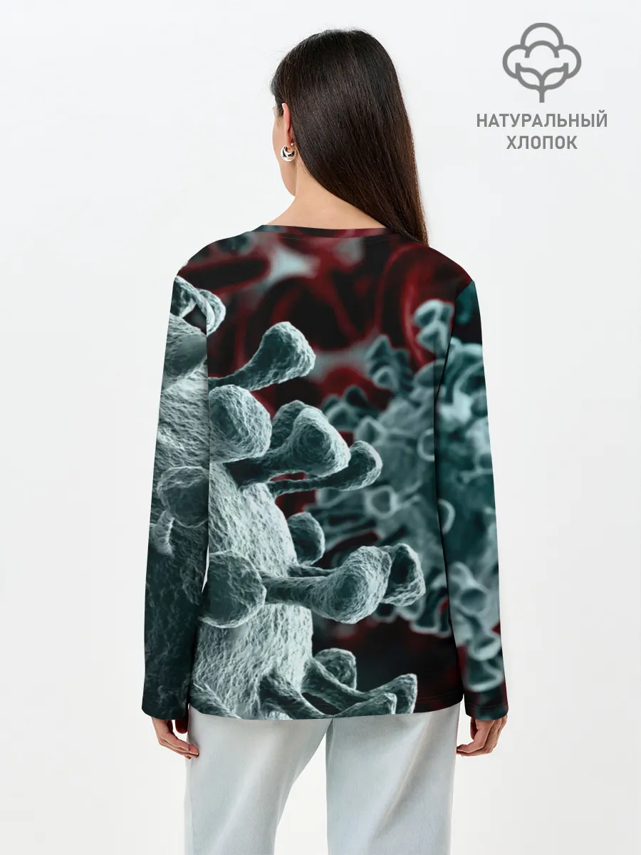 Лонгслив женский. Хлопок / Коронавирус