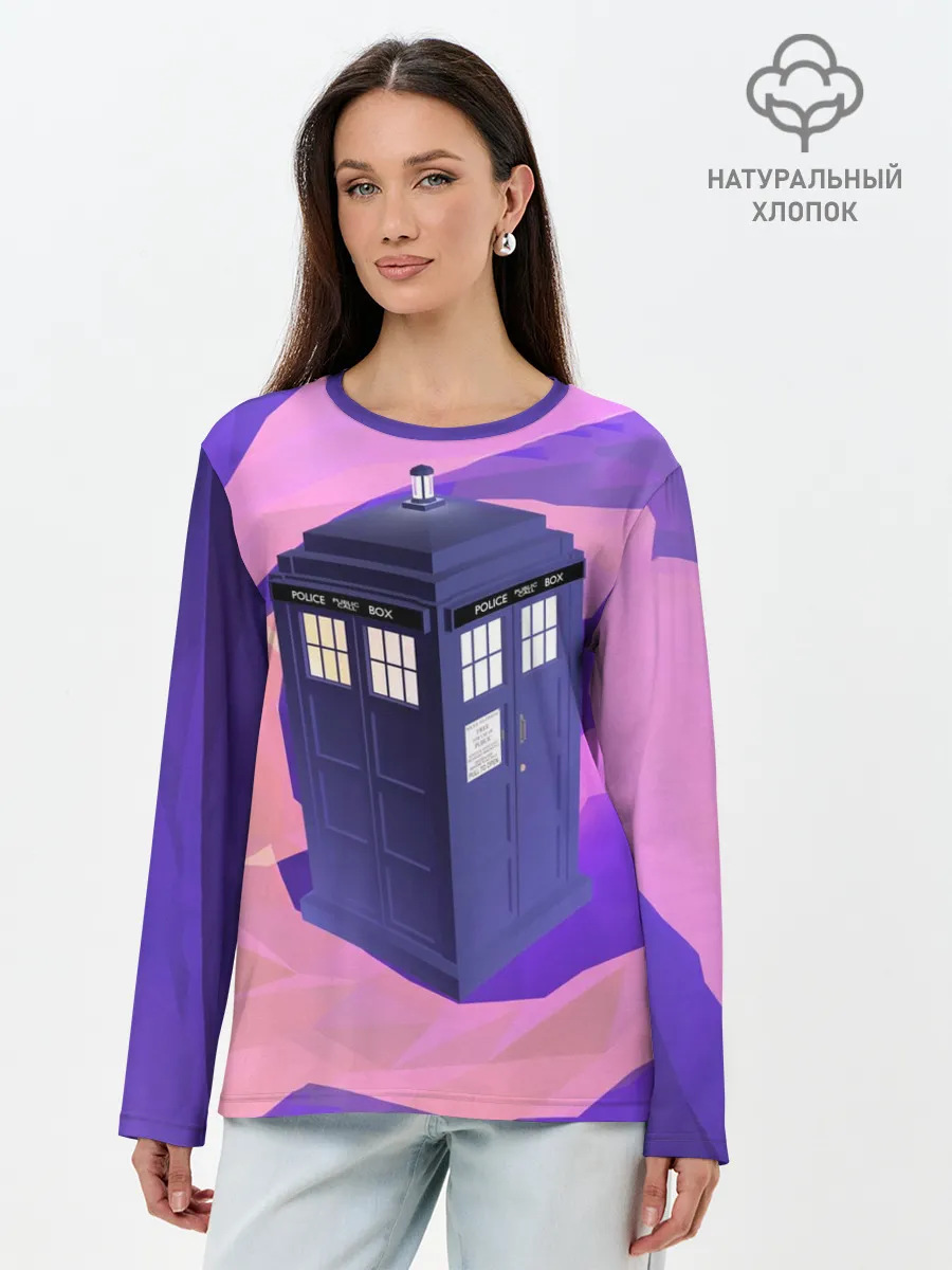 Лонгслив женский. Хлопок / CRAZY TARDIS