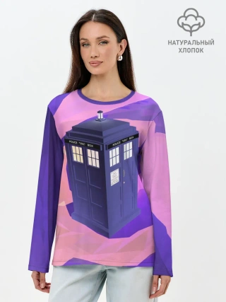 Лонгслив женский. Хлопок / CRAZY TARDIS