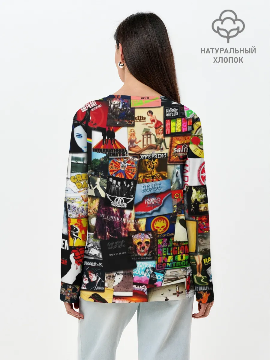 Лонгслив женский. Хлопок / Альбомы лучших РОК групп