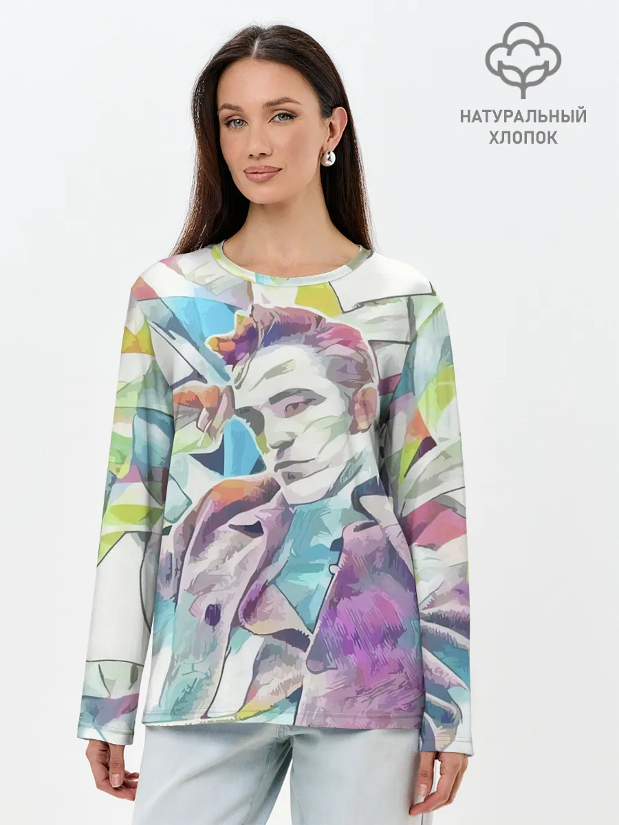 Лонгслив женский. Хлопок / РОБЕРТ ПАТТИНСОН