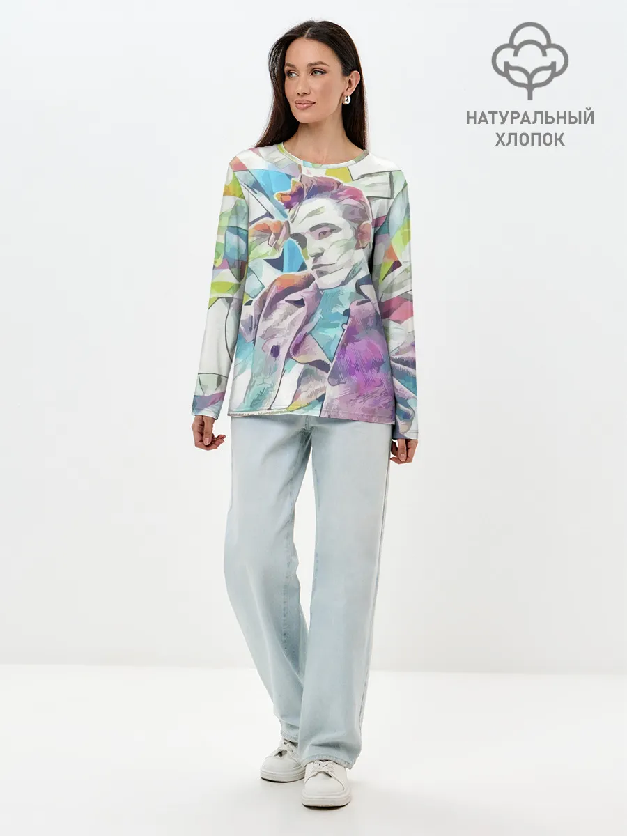 Лонгслив женский. Хлопок / РОБЕРТ ПАТТИНСОН