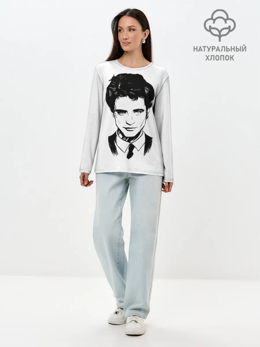 Лонгслив женский. Хлопок / РОБЕРТ ПАТТИНСОН