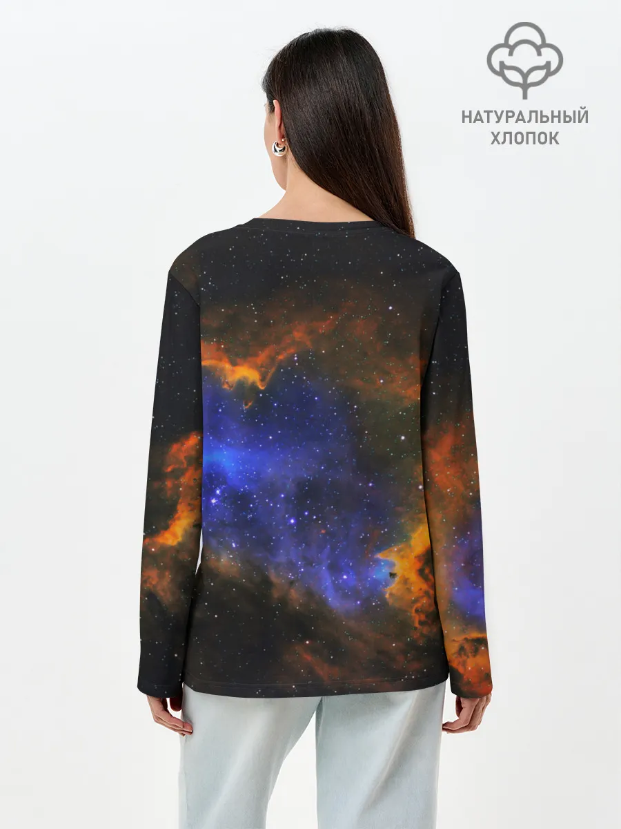 Лонгслив женский. Хлопок / ВСЕЛЕННАЯ ИЗ ЗВЕЗД