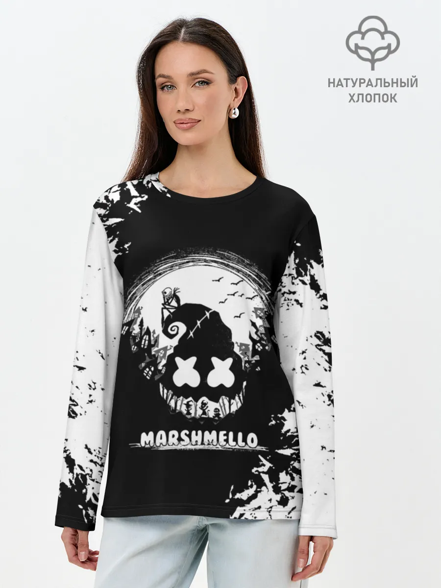 Лонгслив женский. Хлопок / Marshmello Кошмар