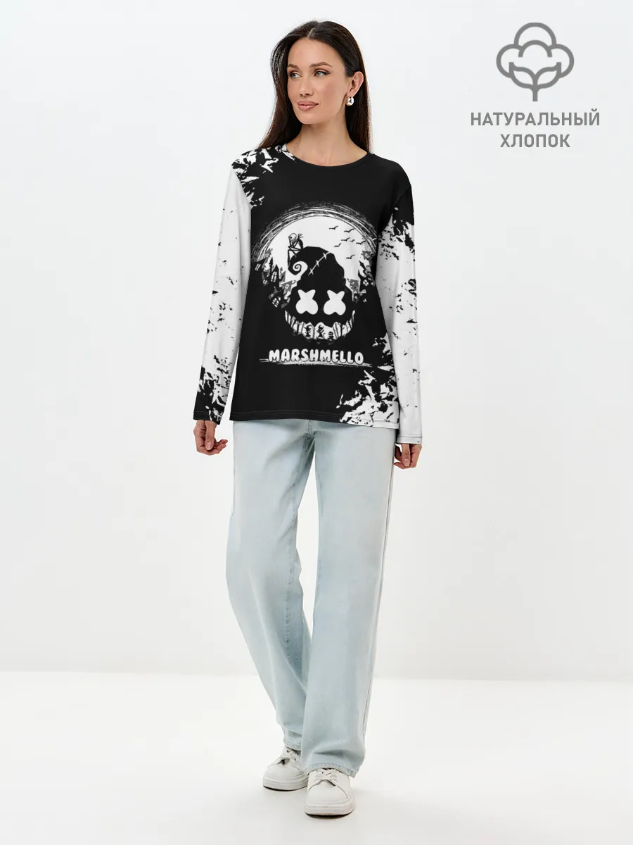 Лонгслив женский. Хлопок / Marshmello Кошмар