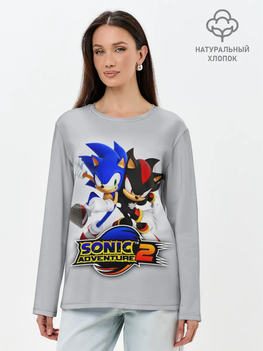 Лонгслив женский. Хлопок / SONIC & SHADOW