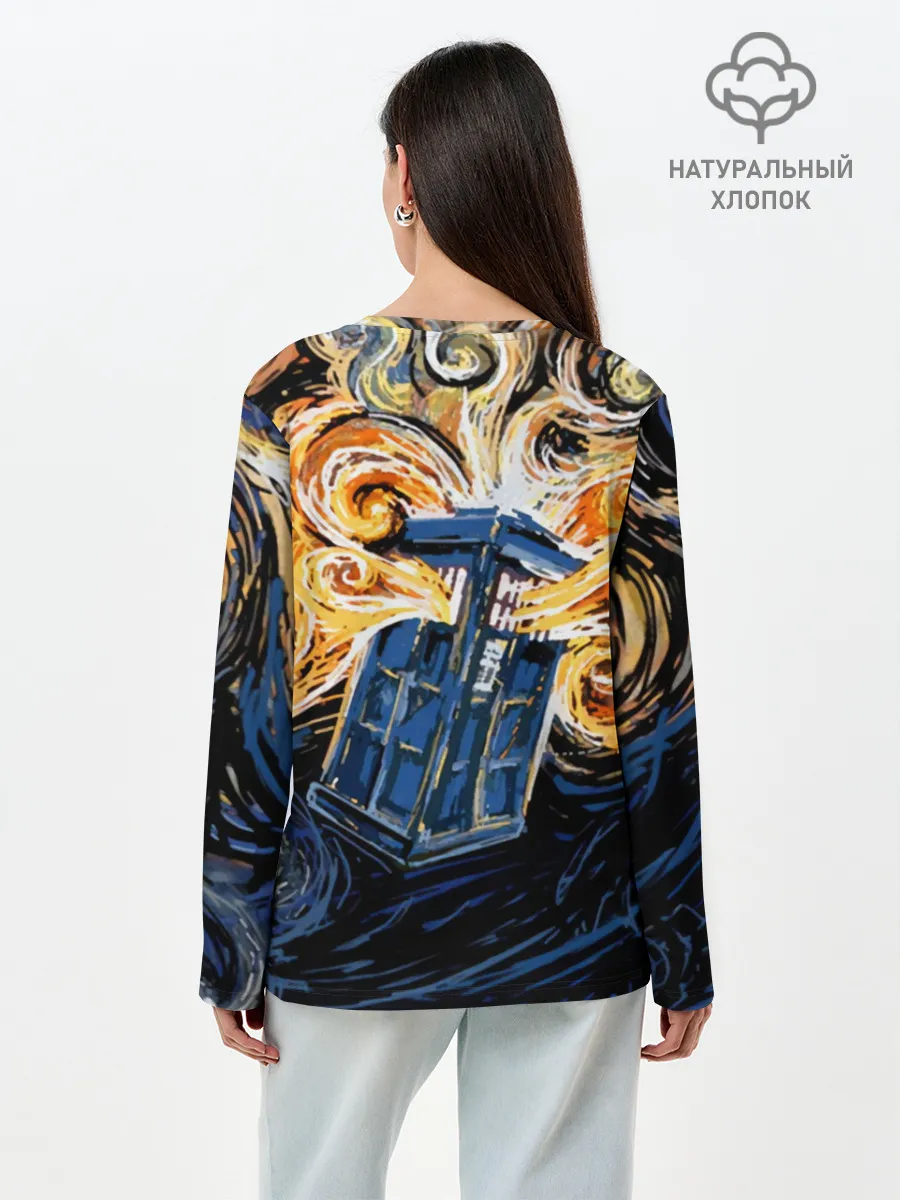 Лонгслив женский. Хлопок / Van Gogh Tardis