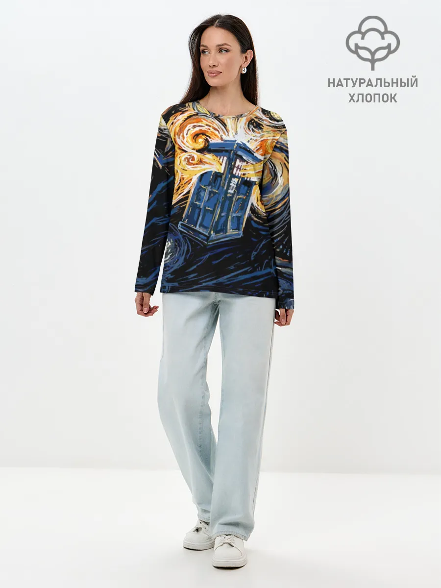 Лонгслив женский. Хлопок / Van Gogh Tardis