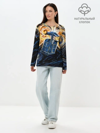 Лонгслив женский. Хлопок / Van Gogh Tardis