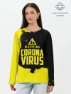 Лонгслив женский. Хлопок / Warning Coronavirus