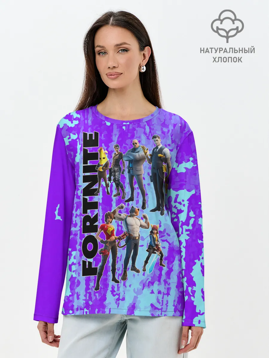 Лонгслив женский. Хлопок / Fortnite