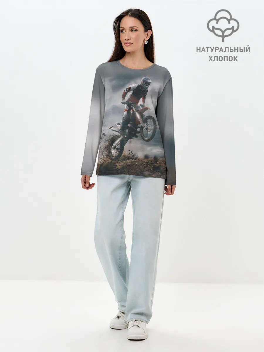 Лонгслив женский. Хлопок / МОТОКРОСС КТМ | MOTOCROSS KTM