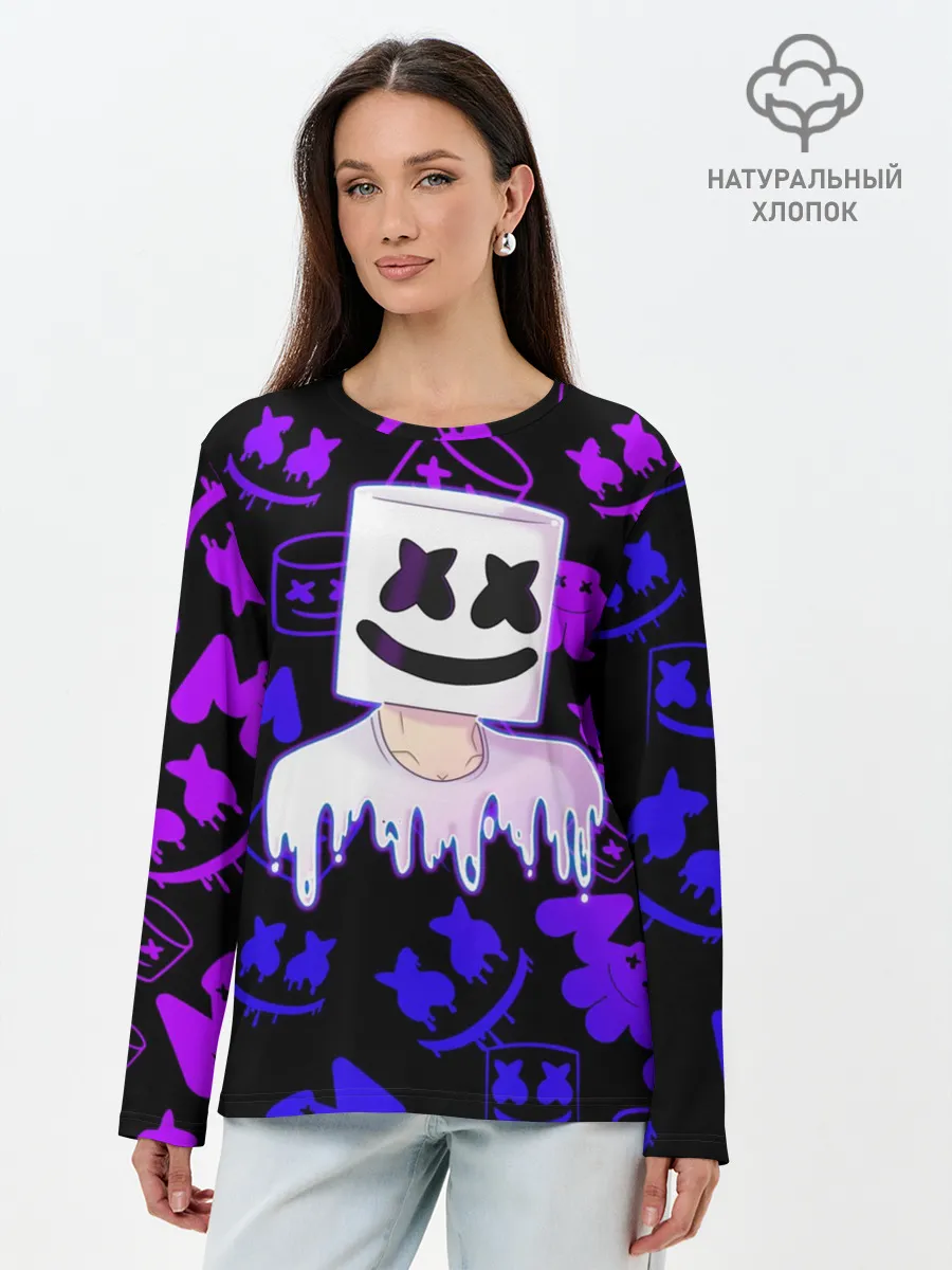 Лонгслив женский. Хлопок / Marshmello