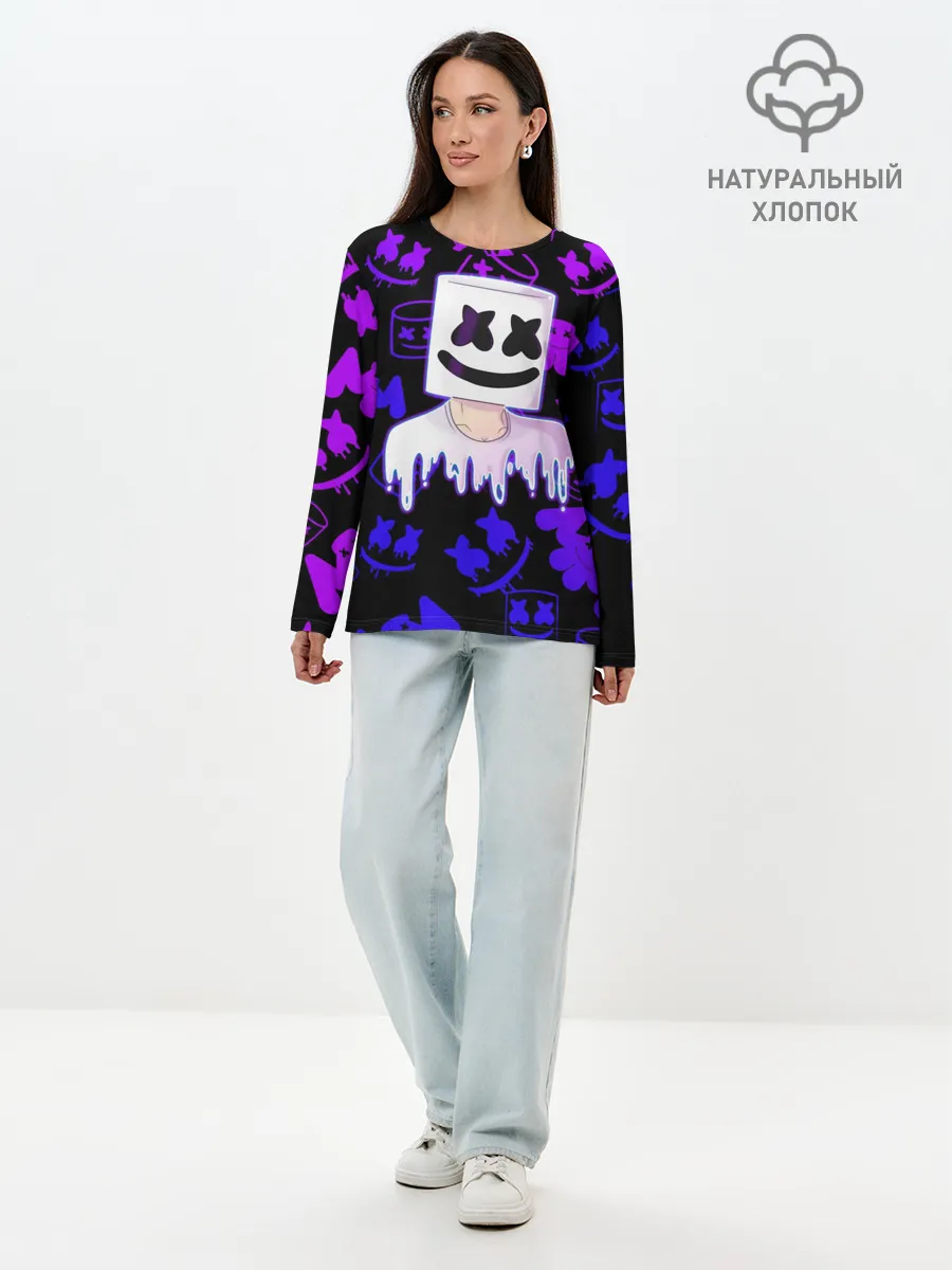 Лонгслив женский. Хлопок / Marshmello
