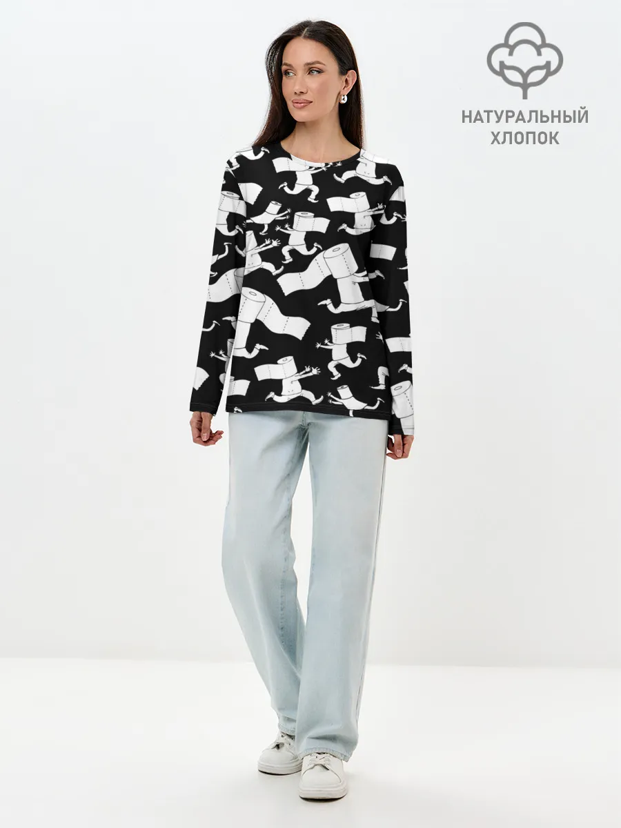 Лонгслив женский. Хлопок / Коронавирус