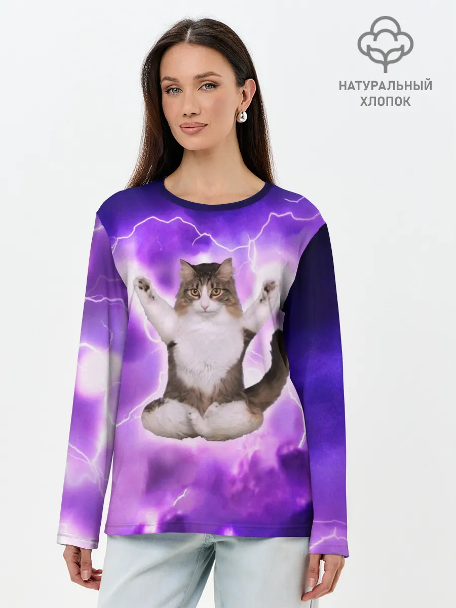 Лонгслив женский. Хлопок / Повелитель Молний | Котэ