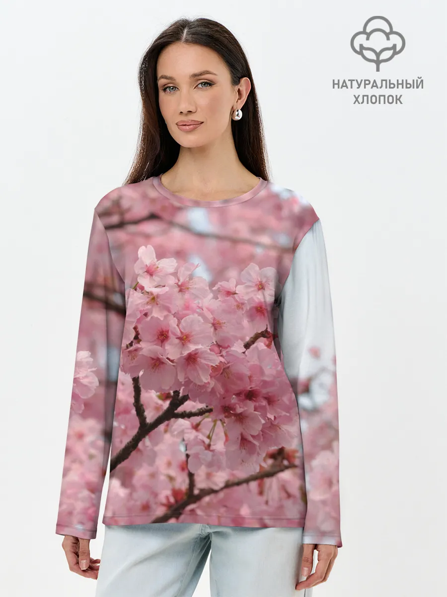 Лонгслив женский. Хлопок / САКУРА