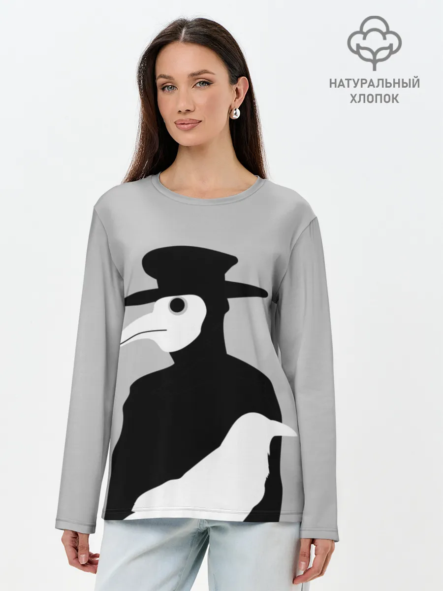 Лонгслив женский. Хлопок / Чумной доктор