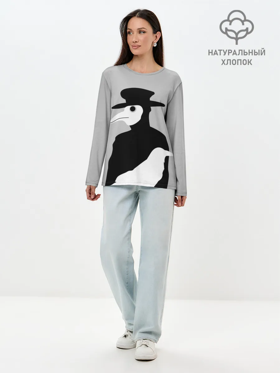 Лонгслив женский. Хлопок / Чумной доктор