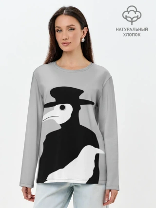 Лонгслив женский. Хлопок / Чумной доктор