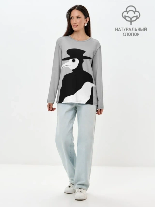 Лонгслив женский. Хлопок / Чумной доктор