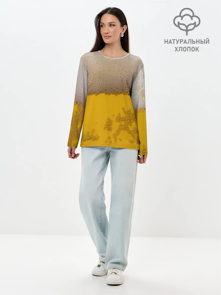 Лонгслив женский. Хлопок / Пиво