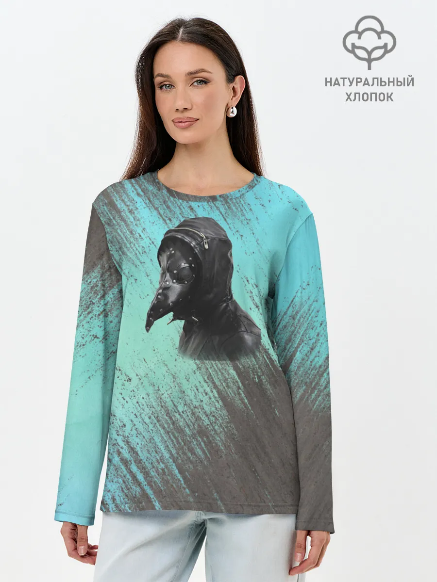 Лонгслив женский. Хлопок / Чумной доктор